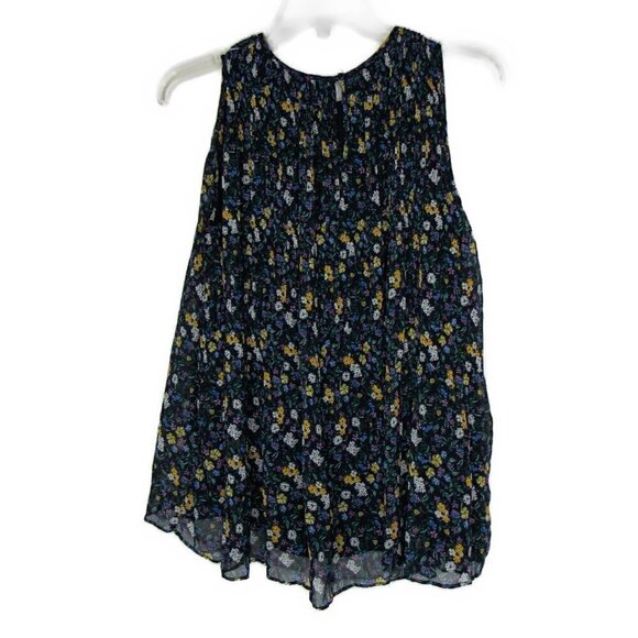 Halogen - Navy Floral Babydoll Top - Small - Picture 1 of 5